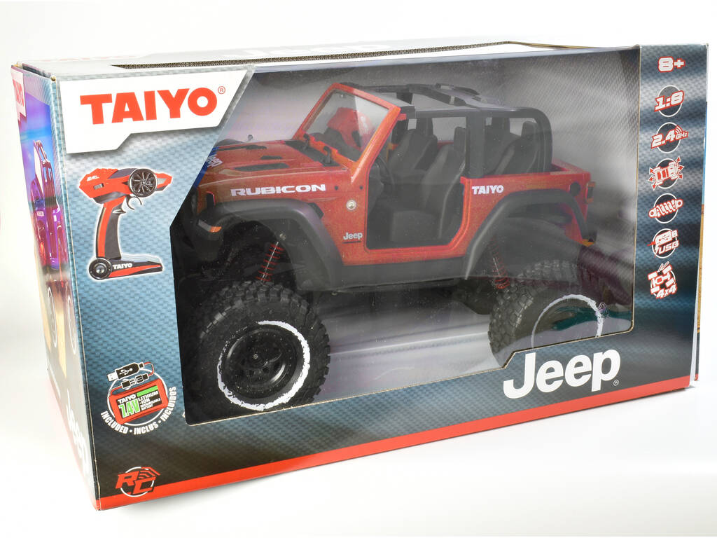 Radio Control 1:8 Jeep Rubicon-4WD Rojo Taiyo 80011A