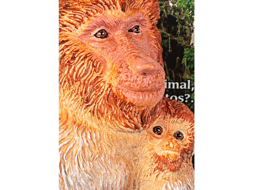 Mundo Animal Figura Macaco com Macaquinho 14 cm.