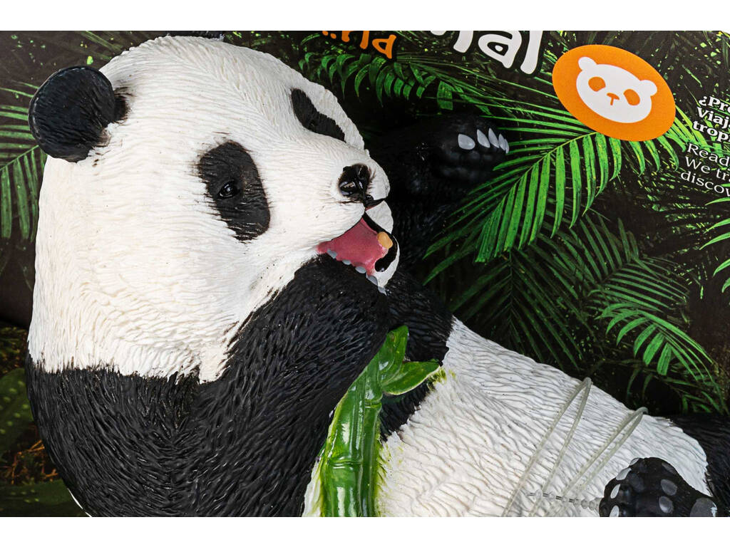Mundo Animal Figura Urso Panda Deitado 18 cm.