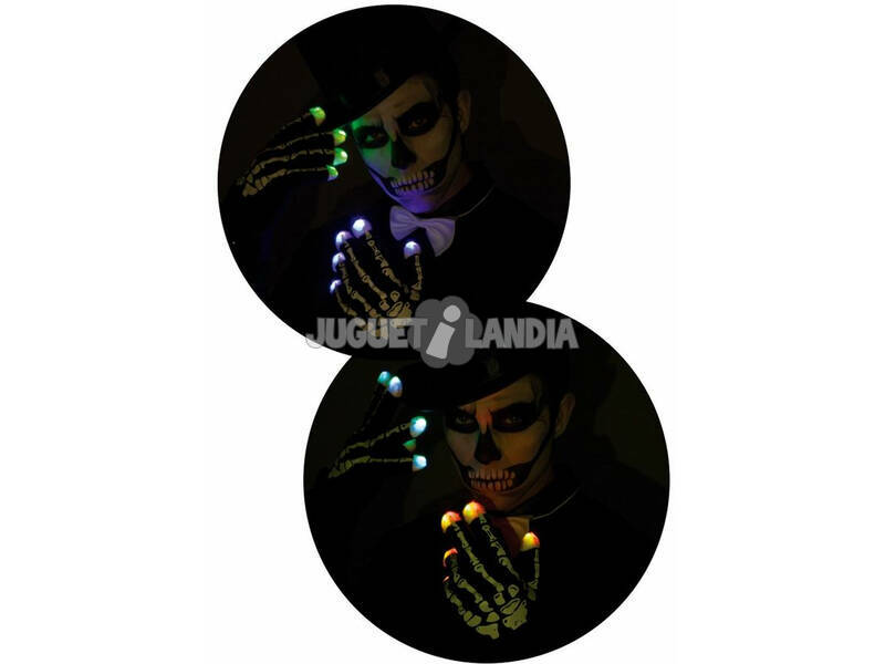 Erwachsene Skeleton Handschuhe mit Licht Rubies S7718