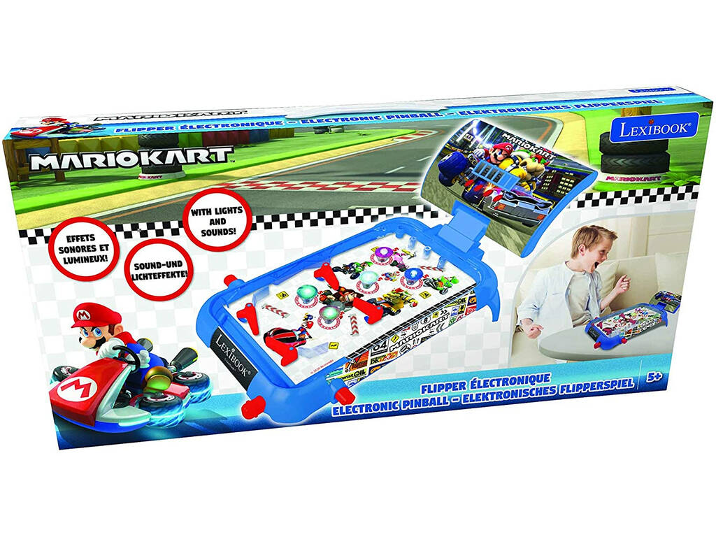 Mario Kart Pinball Electronico con luces y sonidos Lexibook JG610NI