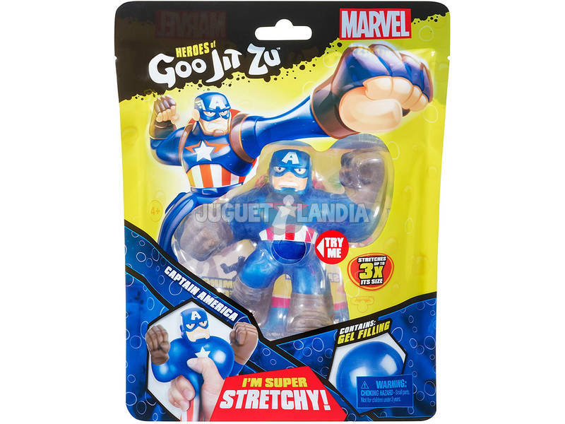 Goo Jit Zu Figura Marvel Héroes Capitão América Bandai 41057