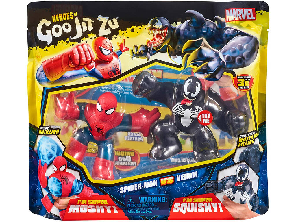 Goo Jit Zu Pack 2 Helden Marvel Spiderman Vs Venom Bandai CO41146