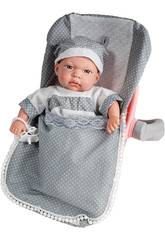 Poup�e 30 cm. Grise avec Maxicosi et des Sons