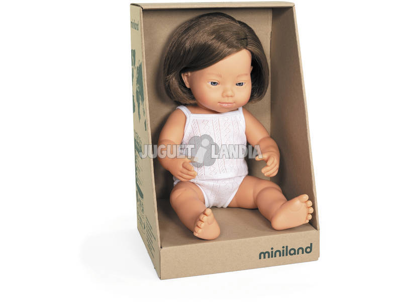 Down-Syndrom Kaukasische Baby Puppe 38 cm. Miniland 31174