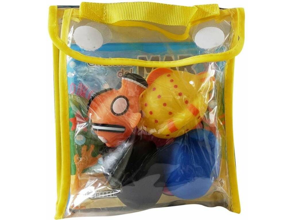 Livre des créatures de la mer avec 4 figurines de bain