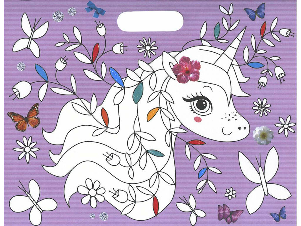 Colora e Incolla con 200 adesivi Unicorni Magici Susaeta S3432004