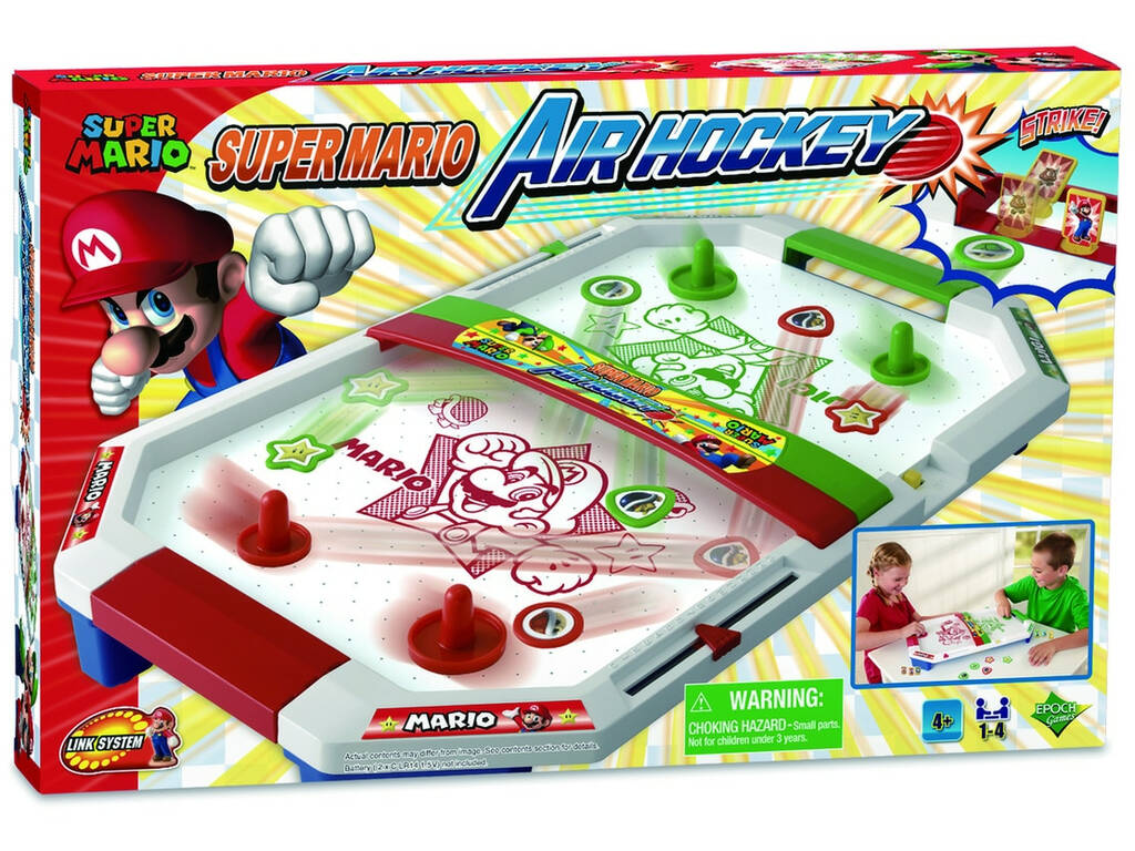 Jogo 2 em 1 - Air Hockey e Acerte o Alvo - Super Mario - Epoch