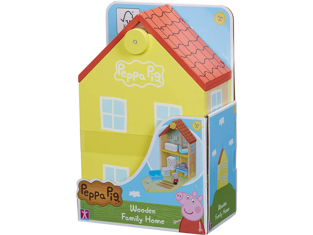 Casinha Da Peppa Pig Mobiliada Em Madeira Mdf C/ Móveis 41cm