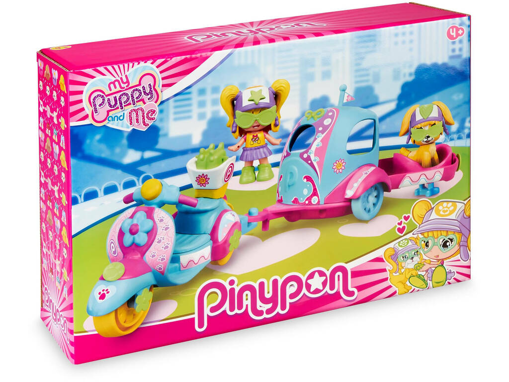 Pinypon My Puppy and Me Motorrad mit Trailer Famosa 700016247