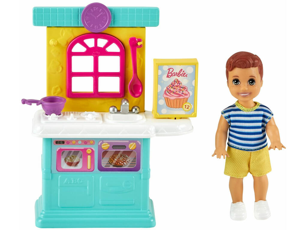 Barbie Skipper Baby Puppe mit Küchenzubehör Mattel GRP16