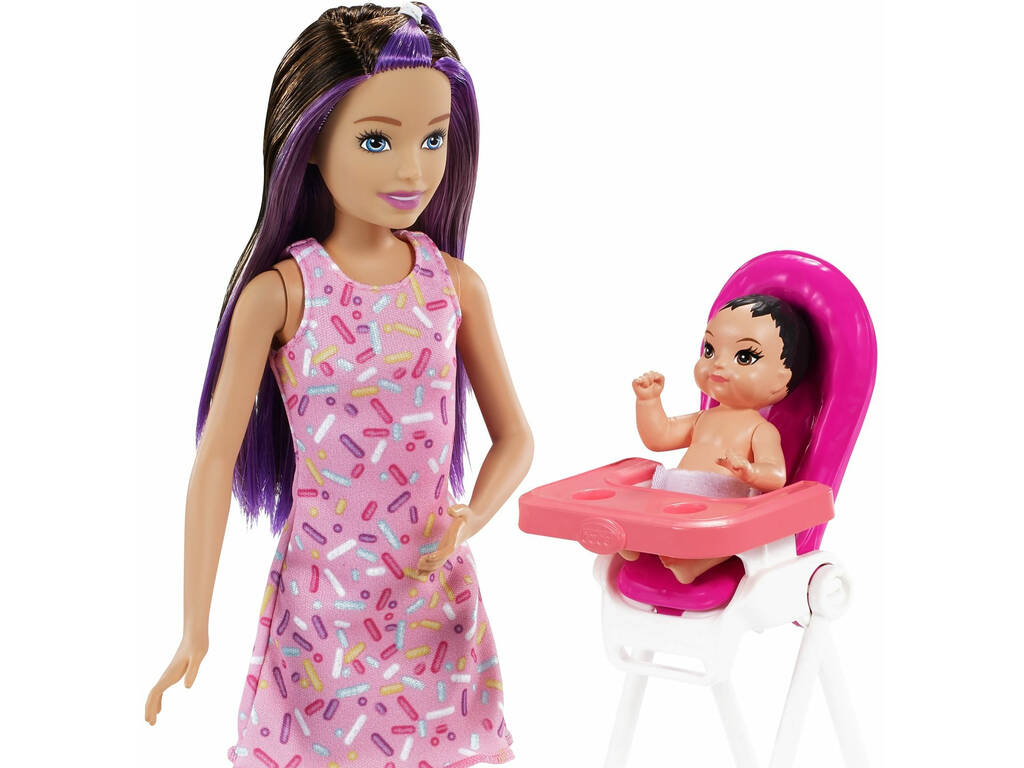Barbie Famille Coffret Anniversaire avec Poupée Skipper Baby-Sitter Mattel GRP40