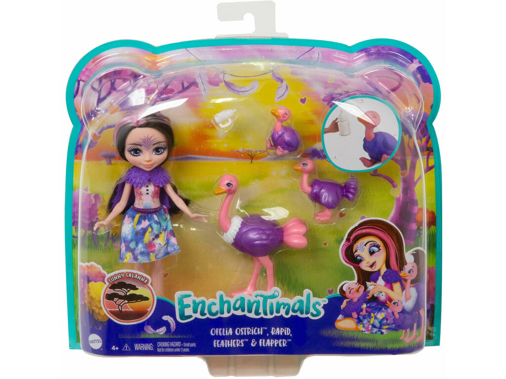 Enchantimals Savane Ensoleillée Famille mini-poupée Ofelia Autruche Mattel GTM32