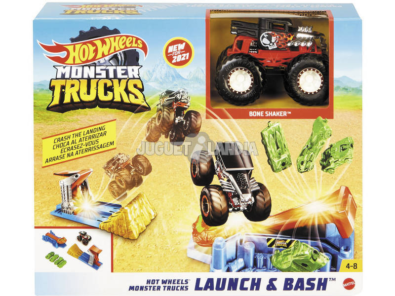 Hot Wheels Veículos Monster Truck Set Jogo Explosão de Carros Mattel GVK08