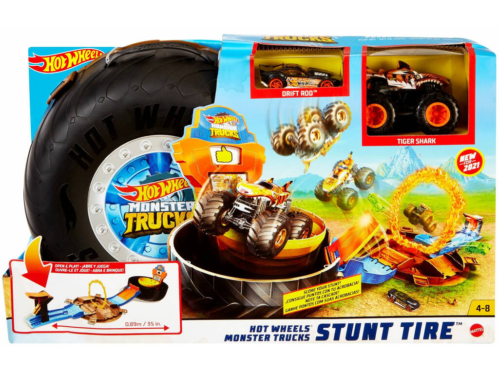 Hot Wheels Vehículos Monster Truck Rueda Acrobacias Mattel GVK48