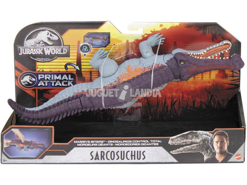 Jurassic World Sarcosuchus mordente gigante Mattel GVG68