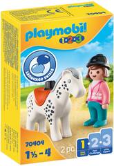 Playmobil 1.2.3 Jinete con Caballo 70404