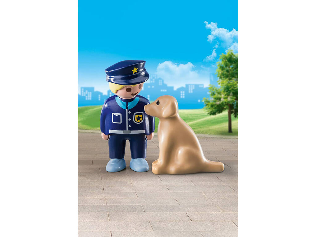 Playmobil 1.2.3 Policia com Cachorro 70408