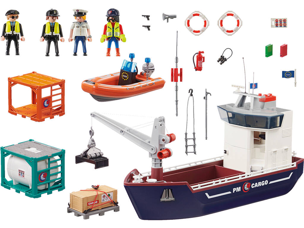 Playmobil City Action grande nave container con nave doganale 70769