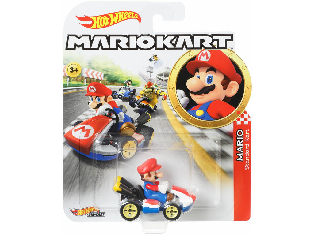 Hot Wheels MarioKart Veículo Mario Mattel GBG26