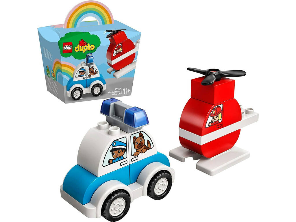 Lego Duplo pompiere elicottero e auto della polizia 10957
