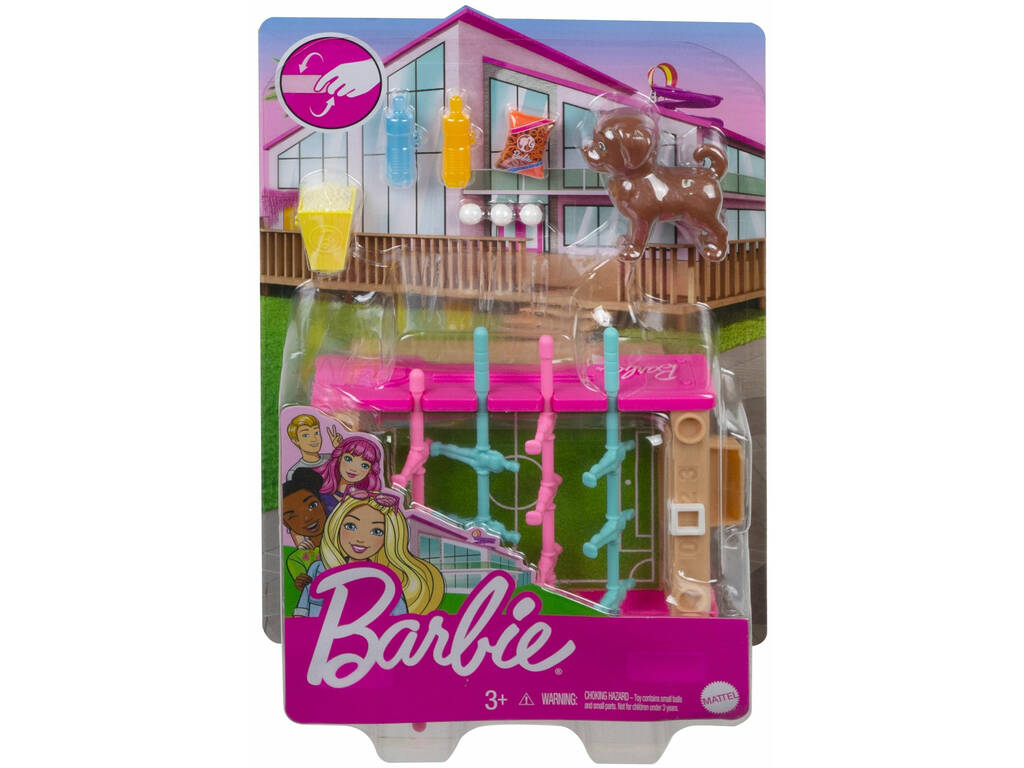 Barbie Gartenmöbel Fussballtisch Mattel GRG77