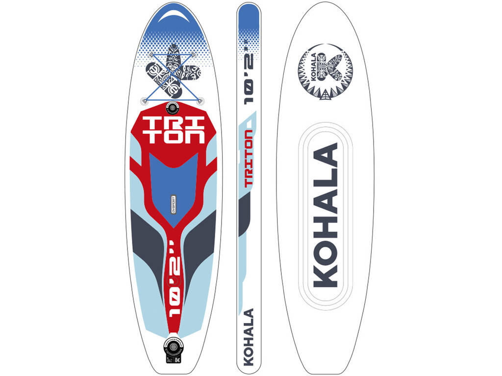 Brett Paddle Surf Stand-Up Kohala Triton White 310x84x15 cm. Ociotrends KH32005