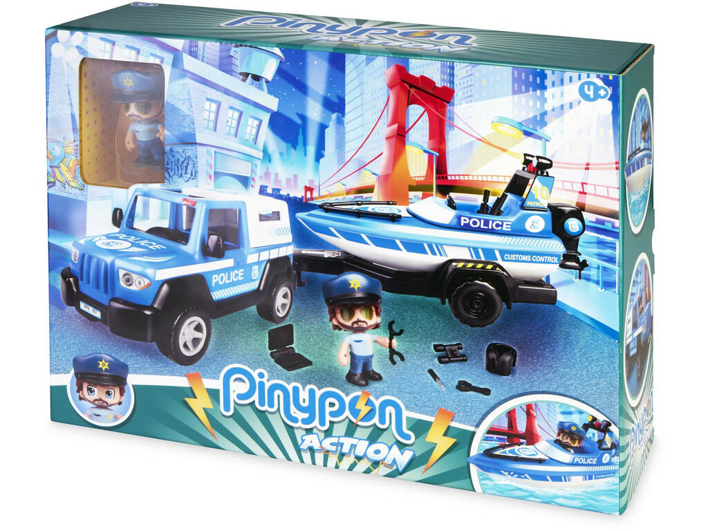 Pinypon Action Pick Up & Barca Polizia Famosa 700016265