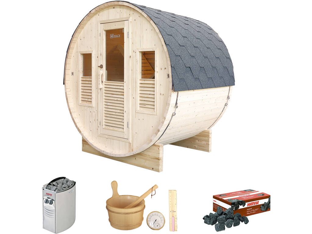 Sauna de Exterior Gaïa Bella de 3 Plazas de 220x205x160 cm