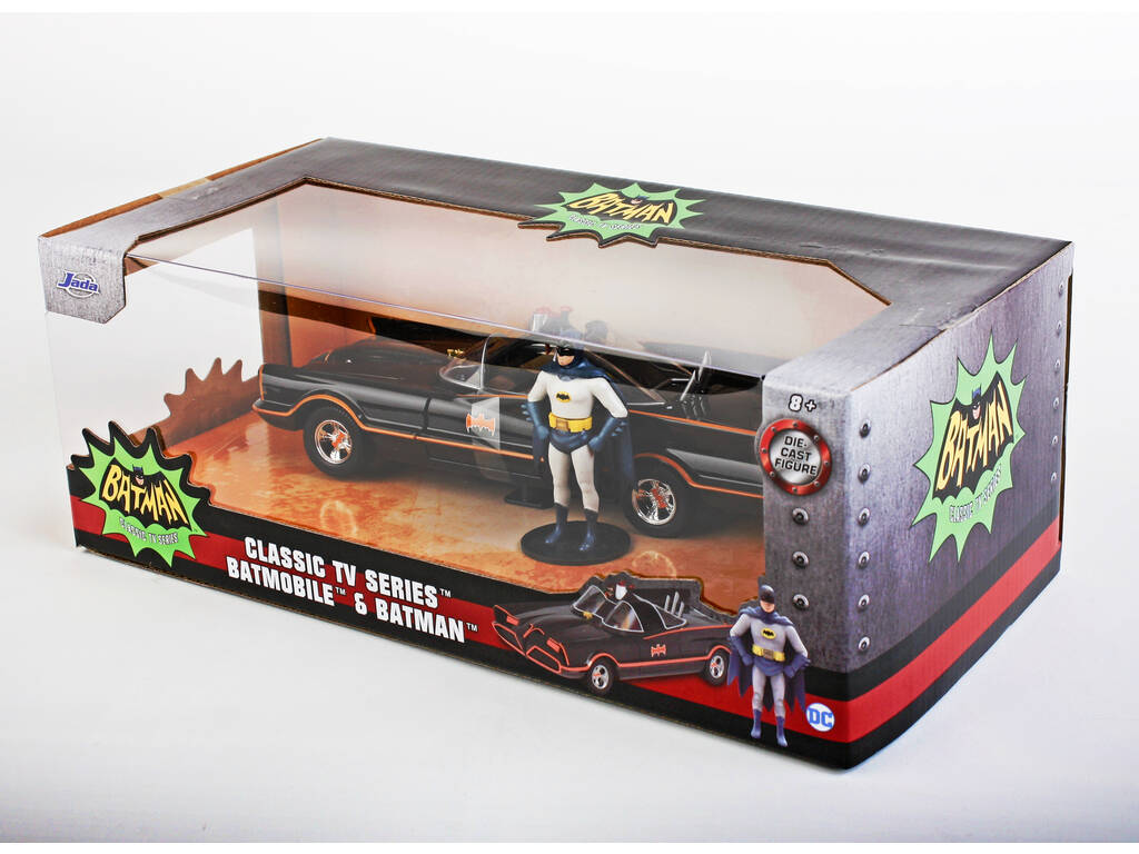 Batman Batmobile Voiture en Métal 1:24 1966 Classic TV avec Figurine Batman Simba 253215001