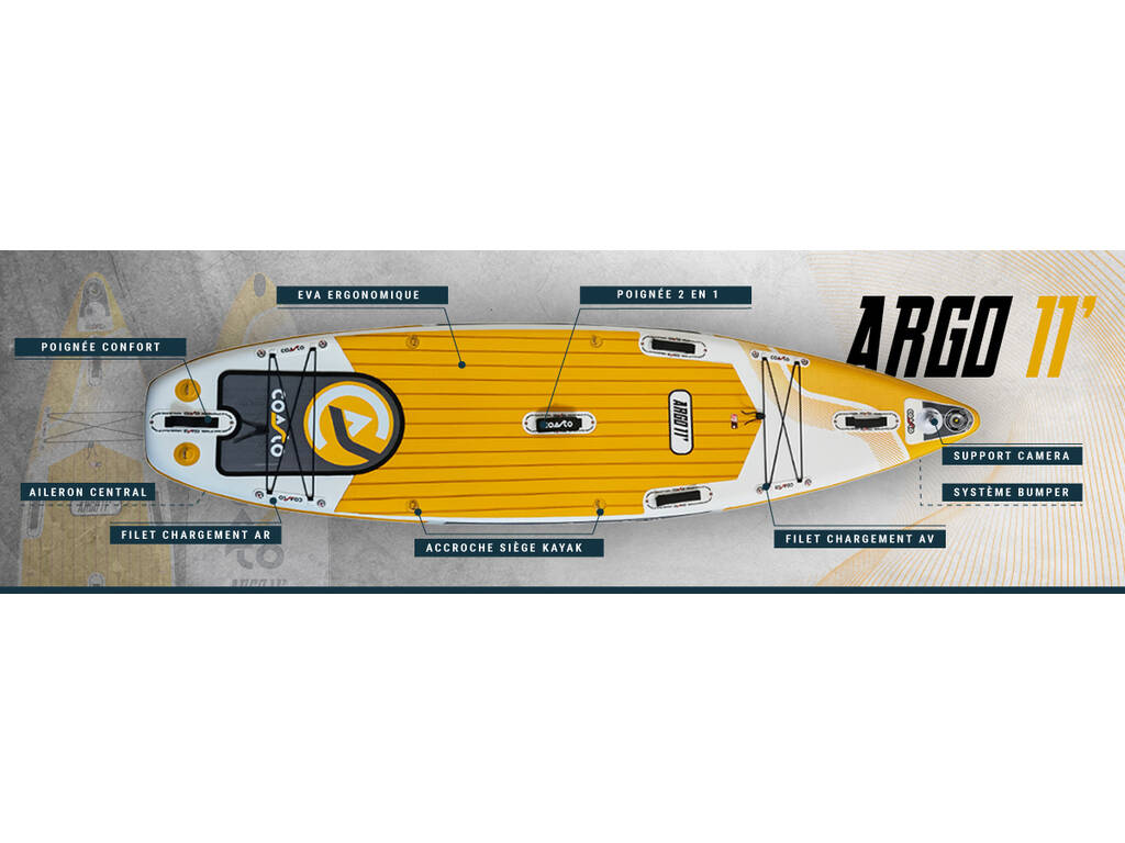 Tavola da Paddle Surf gonfiabile Coasto Argo da 335x84x15 cm