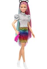 Barbie Cabelo Arcoíris Animal Print Mattel GRN81