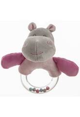 Sonajero Hippo Rosa Plástico Bolitas 14 cm. Creaciones Llopis 25570
