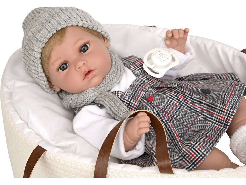 Puppe Elegance 33 cm. Yael Grau mit Babytragetasche Arias 50662