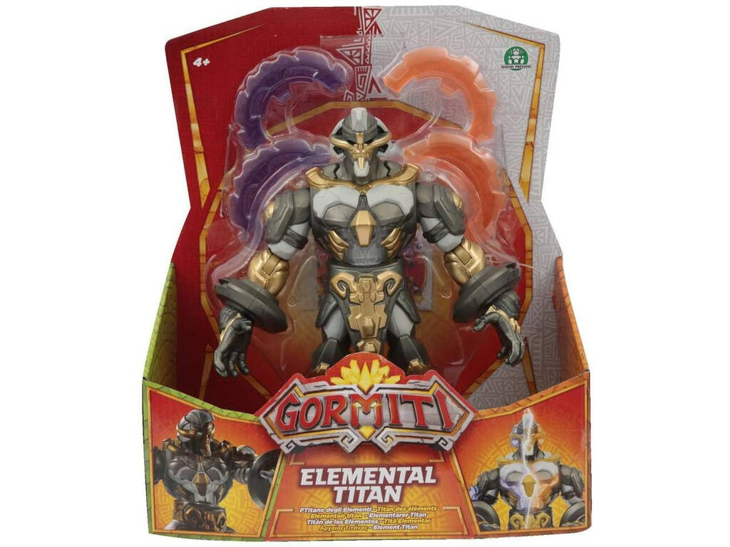 Gormiti Figura Elemental Titan con Luces y Sonidos 22 cm. Famosa GRA10000