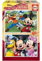 Holz Puzzle 2x50 Mickey & Friends Educa 18880