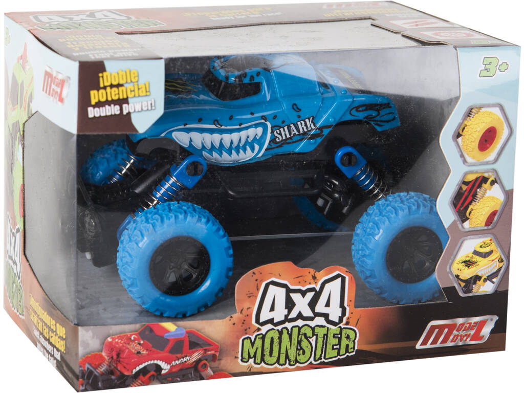 Carro Fricção Monster Animal 4x4 Azul