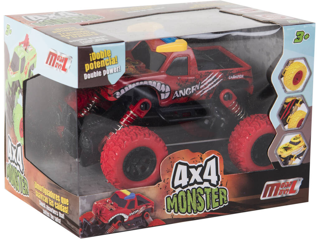Carro Fricção Monster Animal 4x4 Vermelho