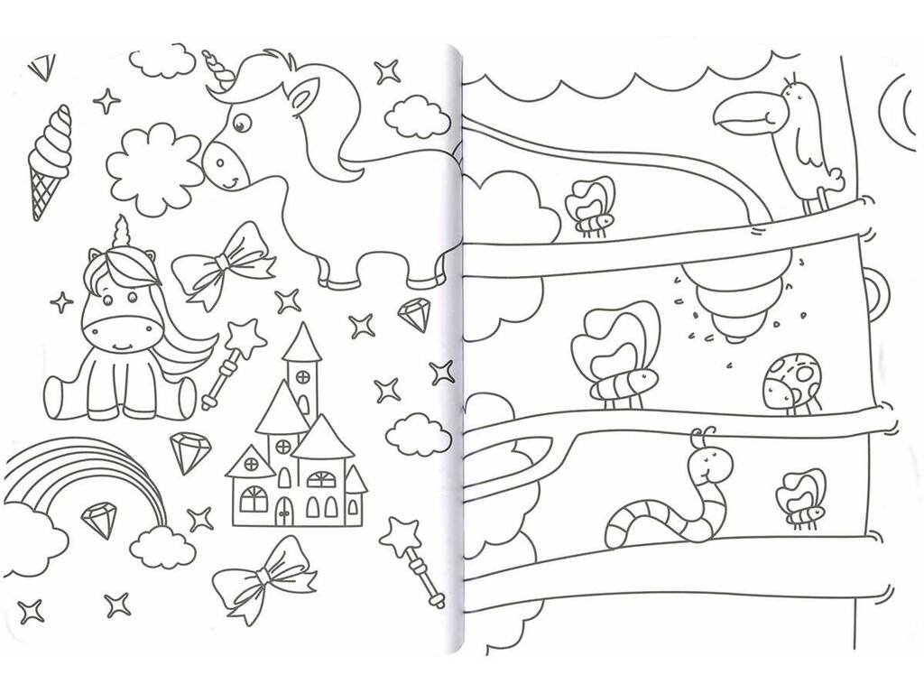 Livre de coloriage et d'autocollants sur les licornes Susaeta S3467004