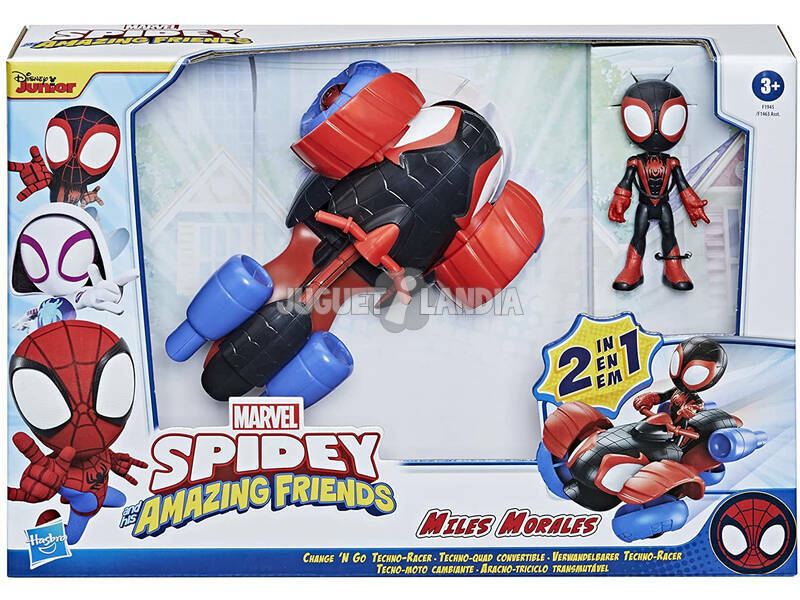 Spiderman Conjunto Figura e Veículo Miles Morales Aracno Triciclo Hasbro F1941