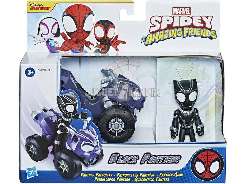Spiderman Set Figur und Fahrzeug Black Panther Patrol Hasbro F1943