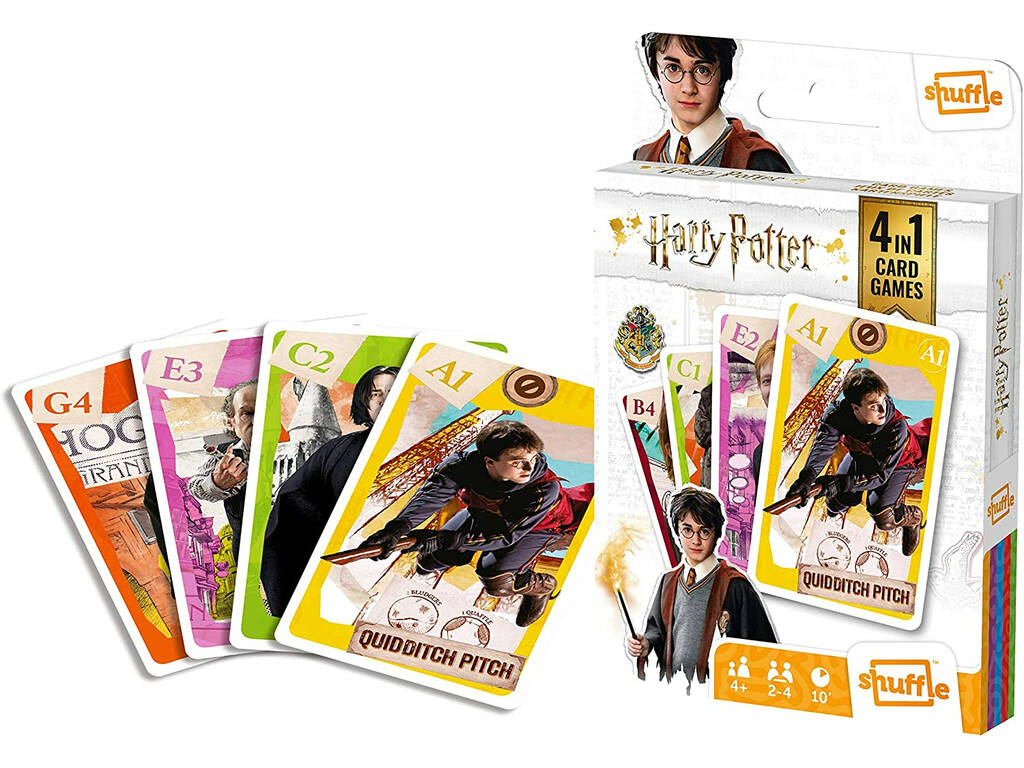Carte da gioco per bambini Shuffle 4 in 1 Harry Potter Fournier 10025070
