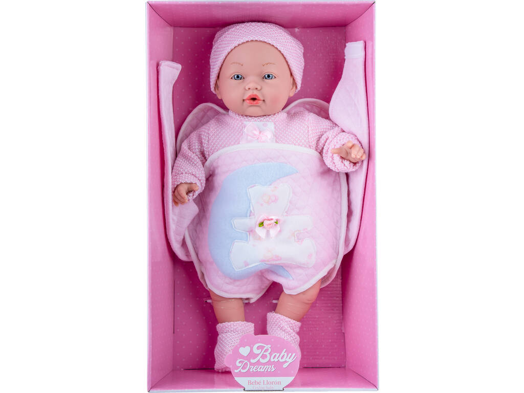 Puppe 40 cm. Llorona mit Rosa Babytrage Toys 3717