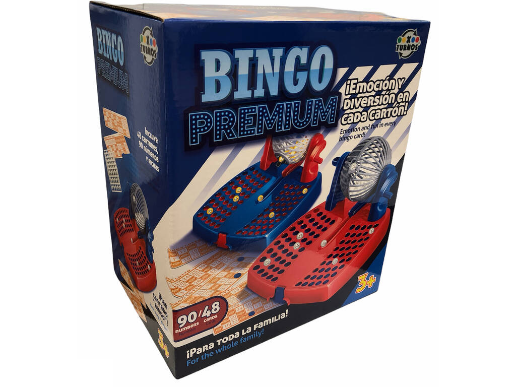 Bingo Lotería Rojo con 90 Números y 48 Cartones