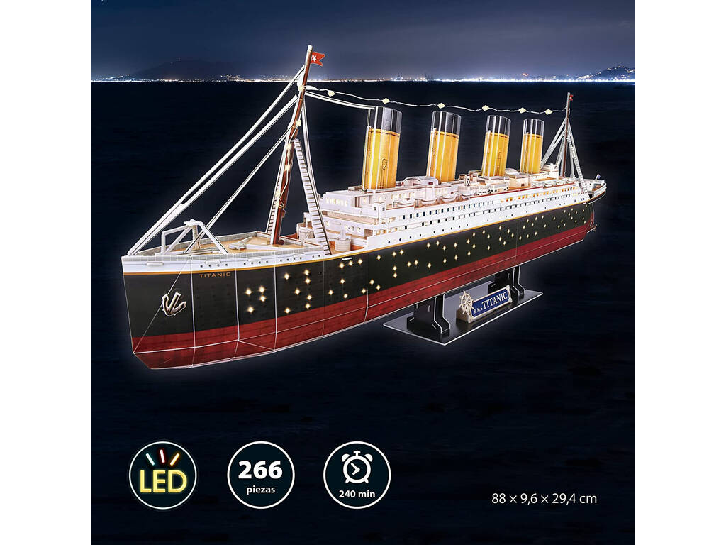 Puzzle 3D Titanic con Led World Brands L521H