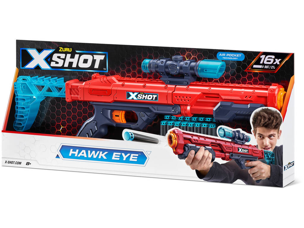 Hawk Eye Fusil con Mira y 16 Dardos Zuru 11014053