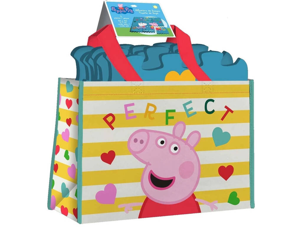 Peppa Pig Alfombra Puzzle Eva 9 Piezas con Bolsa Kids PP17050