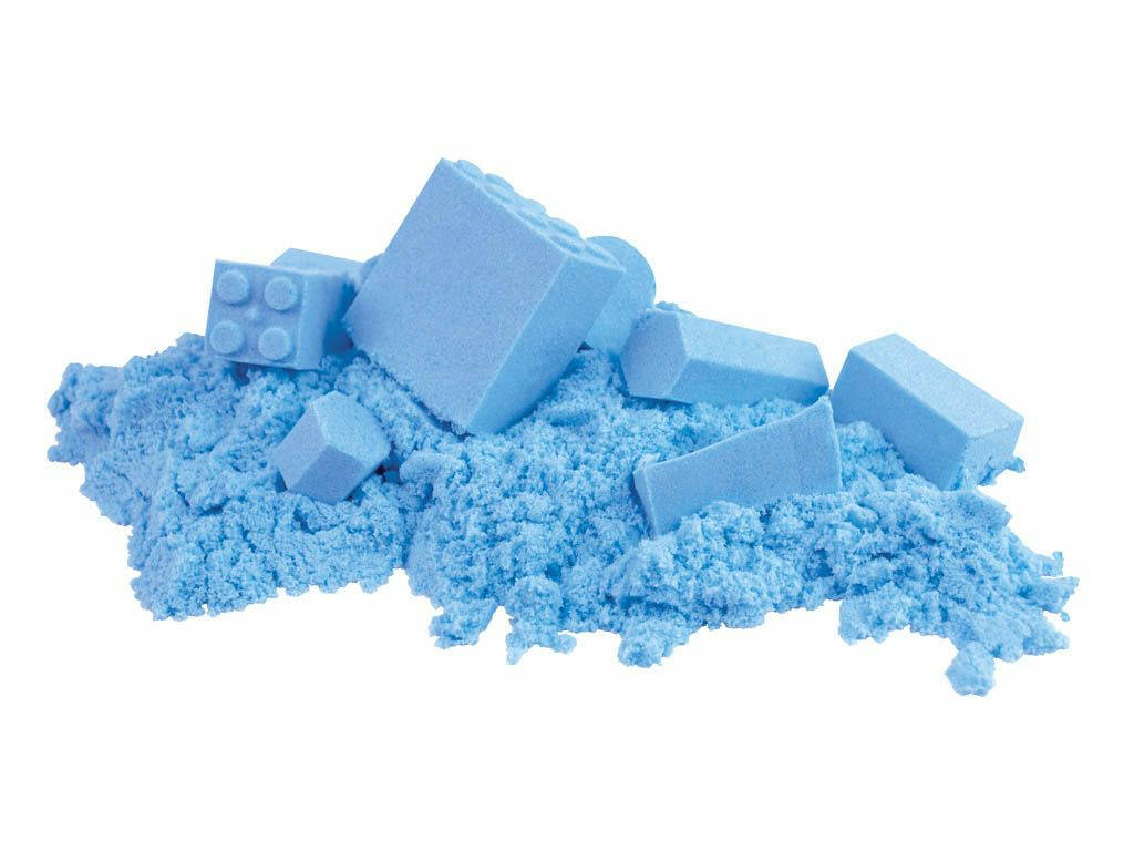 Sable magique 1.000 gr. bleu avec moules et blocs géométriques