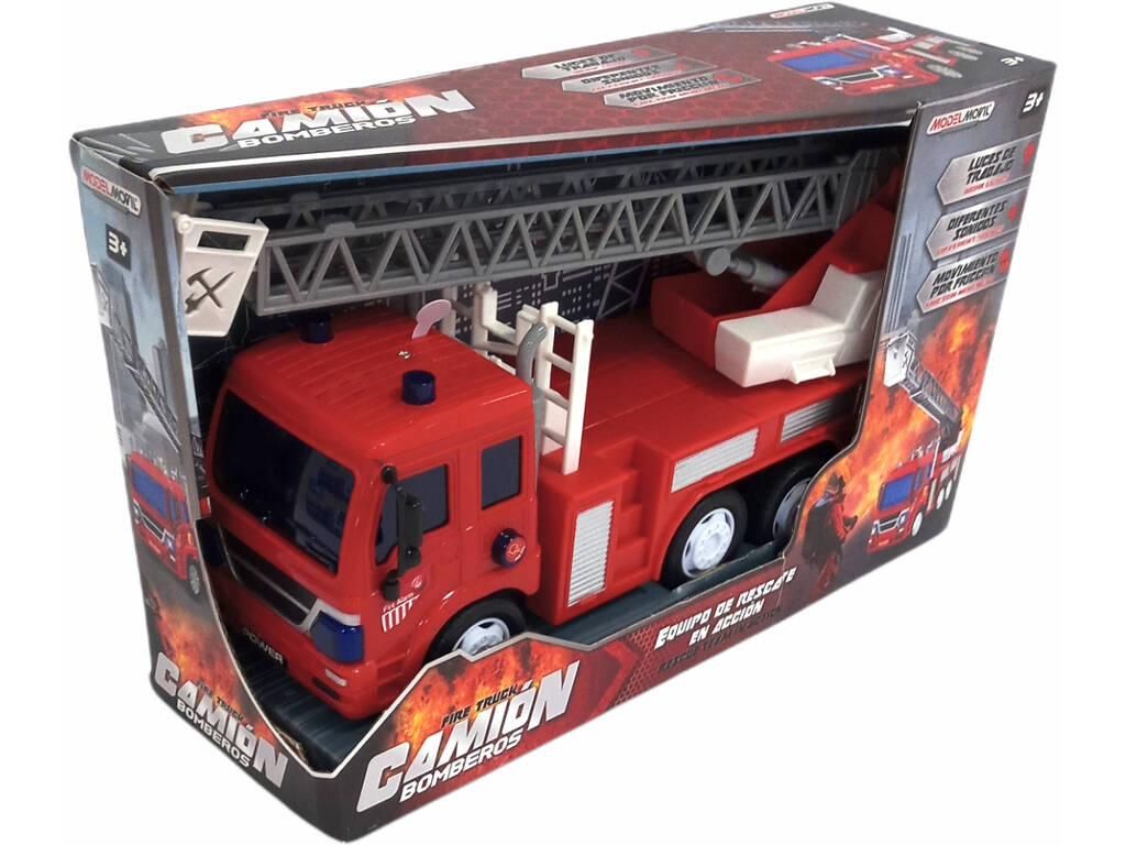 Camion dei pompieri 23 cm. Attrito con luci e suoni