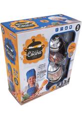Conjunto 18 Peças de Cozinha Aço Inoxidável e Comida